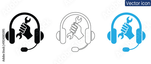 
Professional support technician in headset ready to assist with technical issues