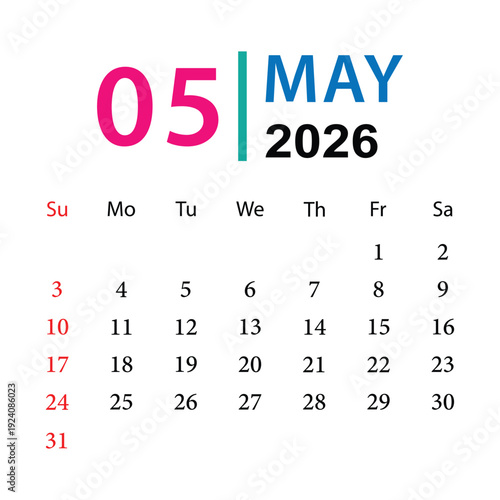 May 2026 calendar with dates