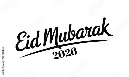 Tablou pe pânză Eid Mubarak 2026 greeting text  Islamic holiday celebration message