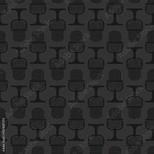 Minimalist radio broadcast seamless pattern for sound engineer business card style.