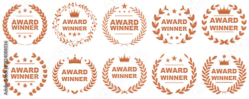 Floral wreath collection with text space, isolated on white background. Vector set.