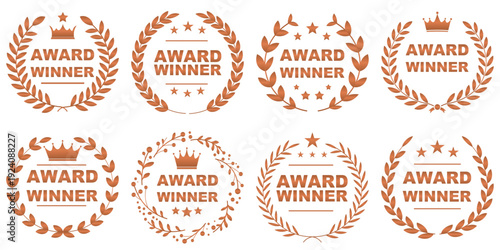 Award emblem with text space, isolated on white background. Vector set.