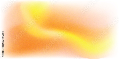 Abstract neon yellow wave form, blurred iridescent gradient texture, isolate design element. Fluid orange watercolor brushstroke blurry swirl shape. Aesthetic flowing lights decoration.