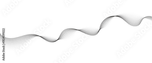 Flowing Dot Wave halftone gradient pattern on transparent background
