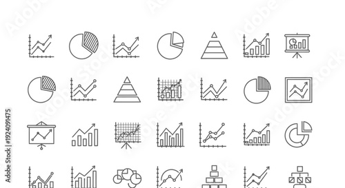Growing bar graph icon set. Business graphs and charts icons. Statistics and analytics vector icon. Statistic and data, charts diagrams, money