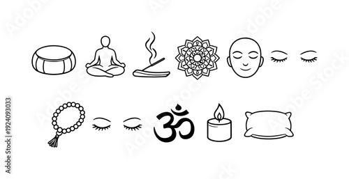 Communication, media linear icon set. Digital communication, media icons for web design