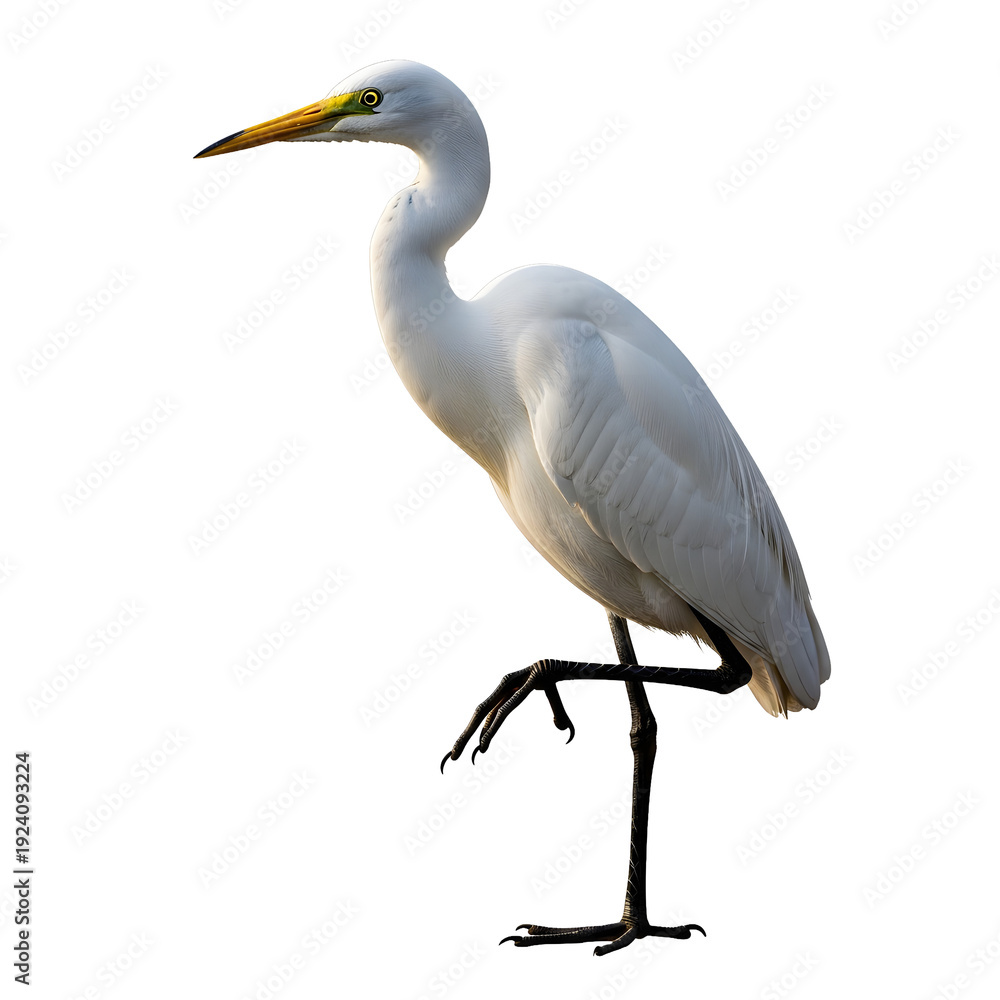 Fototapeta premium White heron isolated on transparent background
