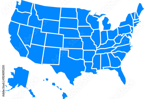 United States Map Blue