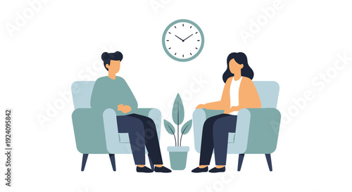 Psychotherapy Session: Patient and Therapist Discussing Mental Health in a Professional Counseling Setting