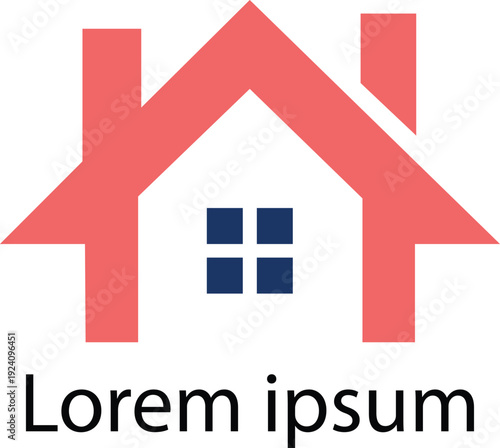 Bold Red House Real Estate Logo