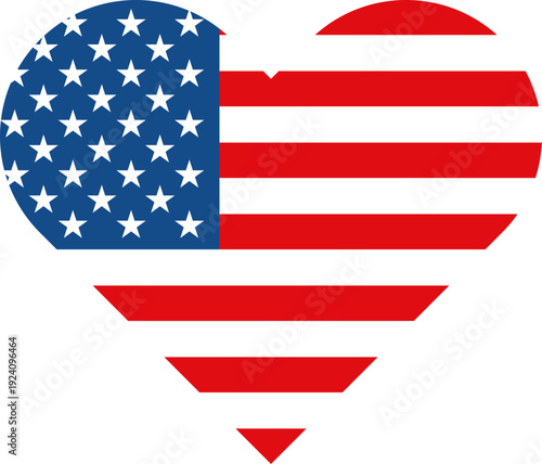 American Flag Heart Shape