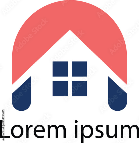 Red Roof House with Rounded Frame Logo