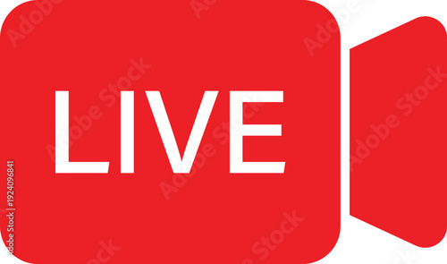 Red Live Streaming Camera Icon