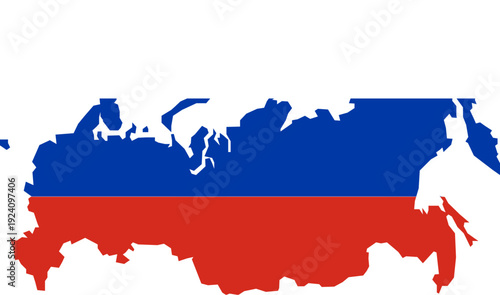 Russia Map Flag Design