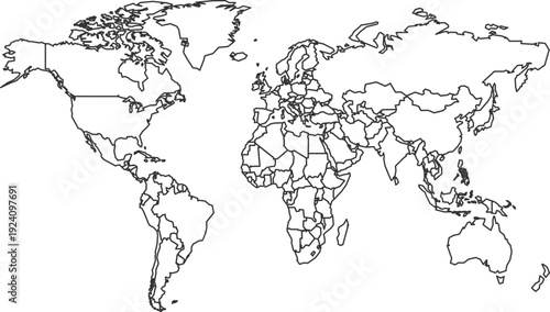 World Map With Country Borders
