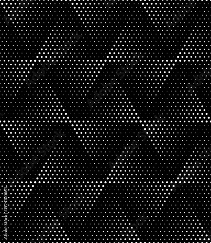Vector seamless texture. Modern geometric background with hexagonal dotted tiles.