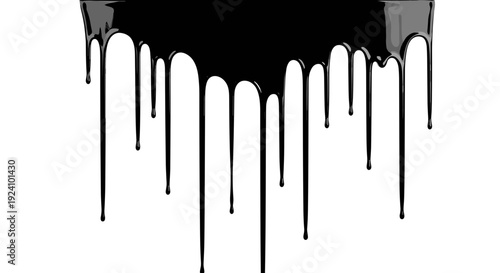 Black paint dripping down on a with abstract design