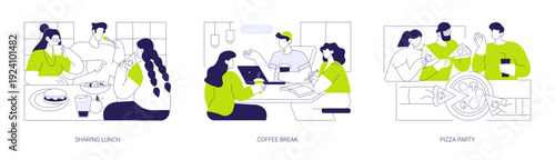 Student meals isolated cartoon vector illustrations se