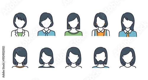 Diverse Group of People Avatars Representing Different Individuals.