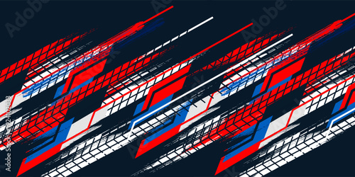 A vector graphic depicting abstract stripe racing designs suitable for vehicle decal wraps, race cars, rally vehicles, adventure themes, and livery designs