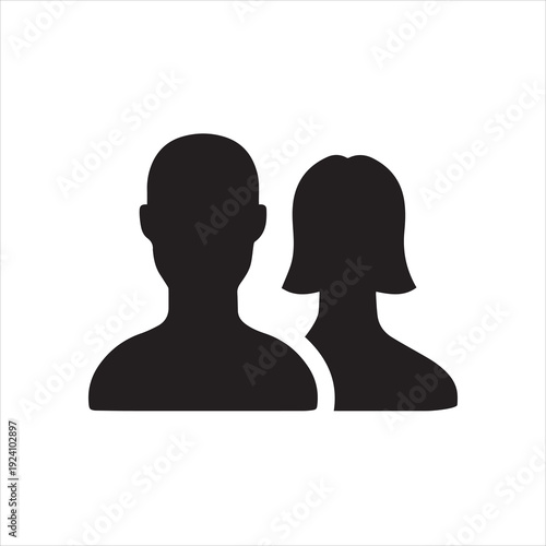 Male and female relationship couple flat icon for apps and websites
