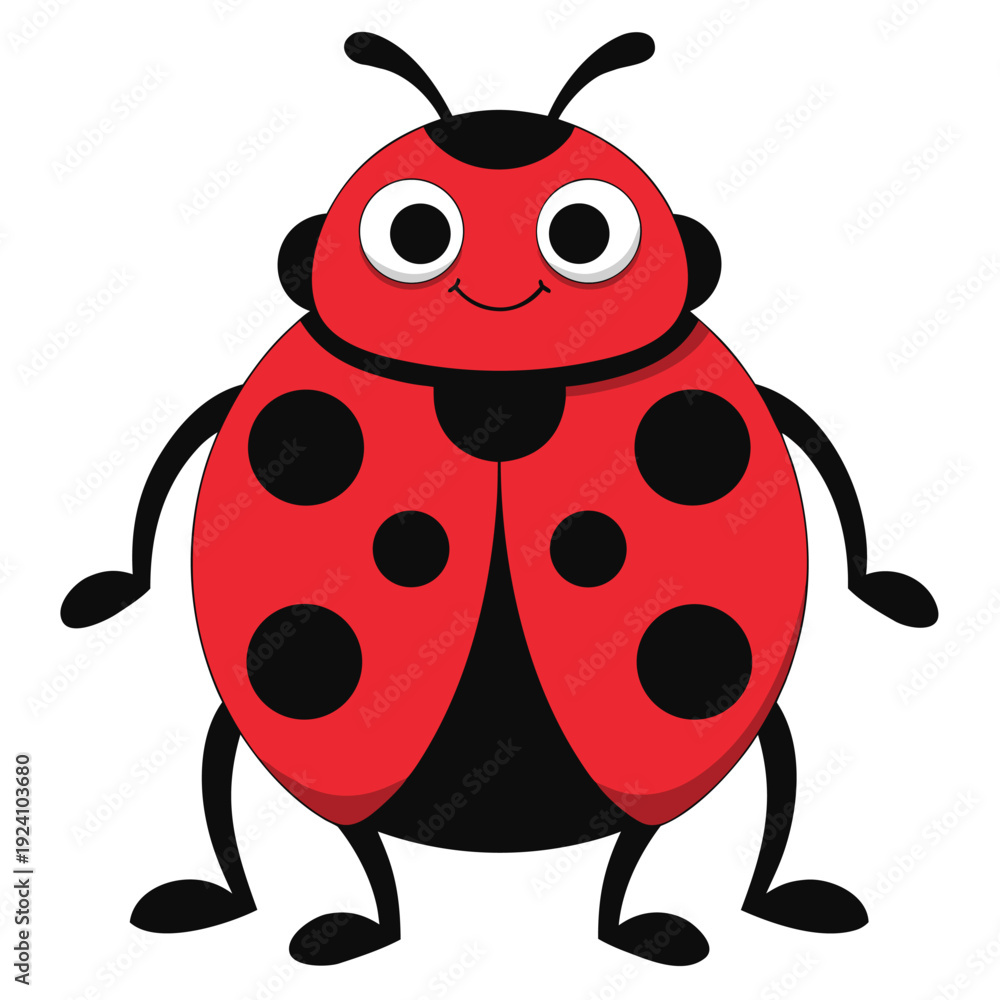 Obraz premium Cute Ladybug Cartoon Insect Vector Design