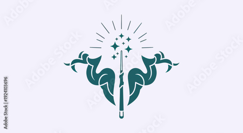 Magical wand and decorative elements design