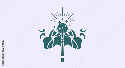 Magical wand icon illustration