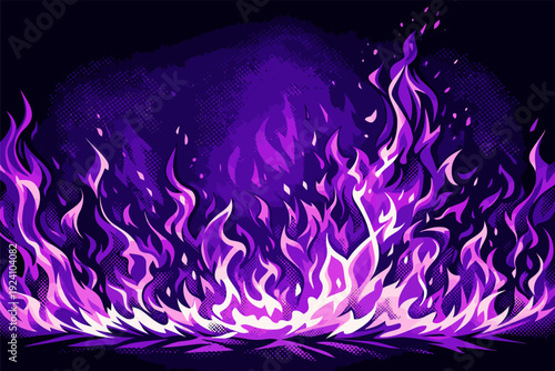 vector image of a purple campfire
