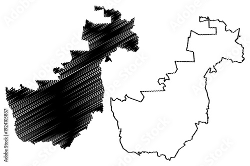 Temosachic municipality (Free and Sovereign State of Chihuahua, Mexico, United Mexican States) map vector illustration, scribble sketch Temósachic map