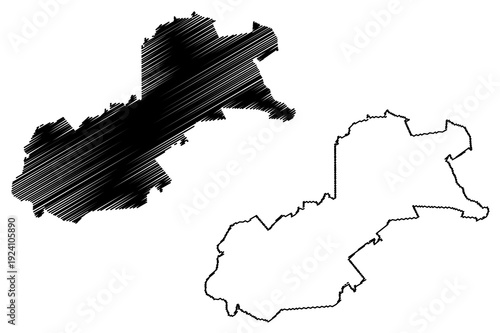 Saucillo municipality (Free and Sovereign State of Chihuahua, Mexico, United Mexican States) map vector illustration, scribble sketch Saucillo map