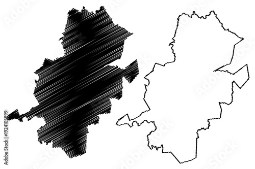 Urique municipality (Free and Sovereign State of Chihuahua, Mexico, United Mexican States) map vector illustration, scribble sketch Urique map