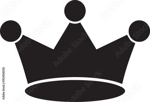 Black silhouette of a crown on a white background royal king queen