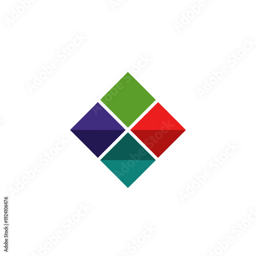 Colorful diamond shape logo design elements.