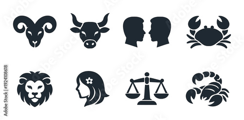 Zodiac animal icons embossed on dark gradient background