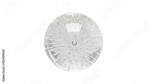 Foto Isolated decorative glass paperweight with interior burst design, transparent ob