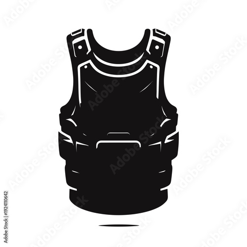Black tactical vest, modern, monochrome, protective gear