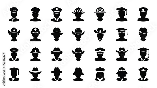 A collection of 25 black and white icons of trophies and awards isolated on white background, Vector