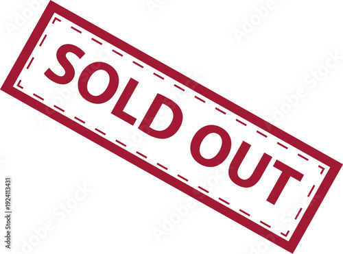 Red sold out stamp on white background 