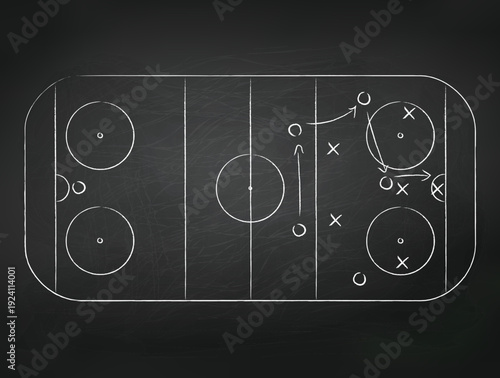 Hand draw strategy game, American football tactics, sketched gruge black marker, isolated on white backgroud, clipping path, design elements