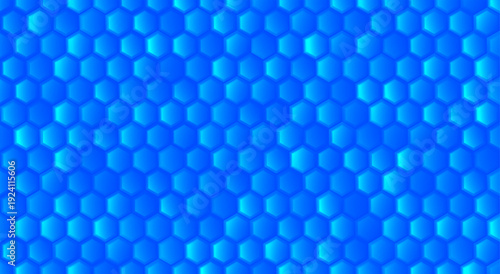 Vector Illustration Y2k Seamless pattern of glowing blue hexagonal cells. Futuristic data grid for biotech, fintech, and IT science.
