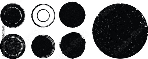 Grunge post Stamps Collection, Circles. Banners, Insignias , Logos, Icons, Labels and Badges Set . vector distress textures.blank shapes.
