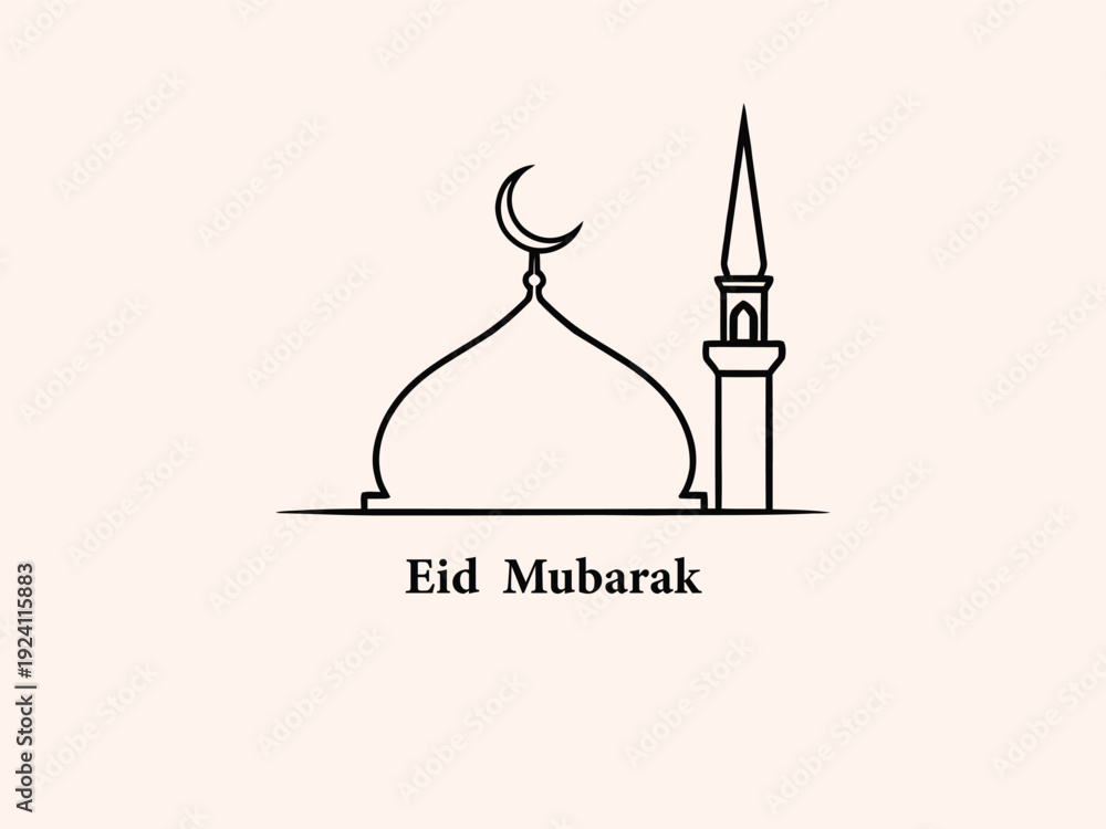 Fototapeta premium Eid mubarak islamic celebration illustration