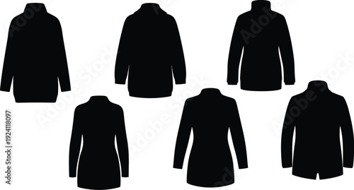 Active male and female runners silhouette set, people jogging and sprinting for fitness and marathon concept