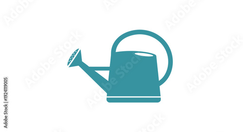 Simple teal icon of a watering can for gardening and plants.