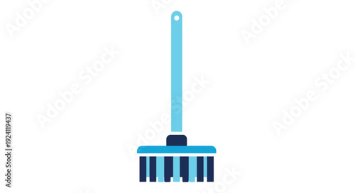 Blue Toilet Brush with Long Handle for Bathroom Cleaning.