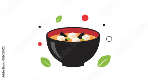 Miso soup bowl illustration
