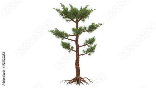 Photos Isolated young evergreen tree sapling for landscaping designs and ecological ill