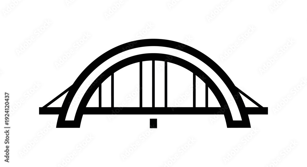 Fototapeta premium Modern bridge illustration on white background