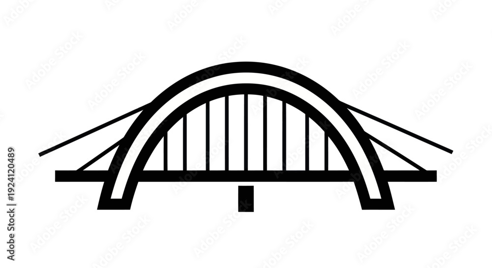 Obraz premium Modern bridge silhouette icon design